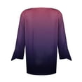 thumbnail image 4 of LEAVINGSUO Womens Tops Long Sleeve Fashion Woman V Neck Three Quarter 3/4Sleeve T Shirt AutumnBlouse Tops Sweatshirt, 4 of 4
