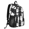 thumbnail image 2 of JIALIOU 14" Laptop Backpack Waterproof Airline Approved Stylish Casual Daypack for Travel Business College Work, White Black Cat, 2 of 8