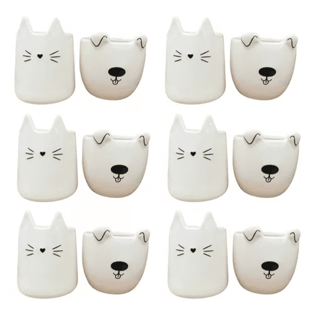 Macetas Ceramica VBG Animalitos Perro Gato Set de 12 Piezas