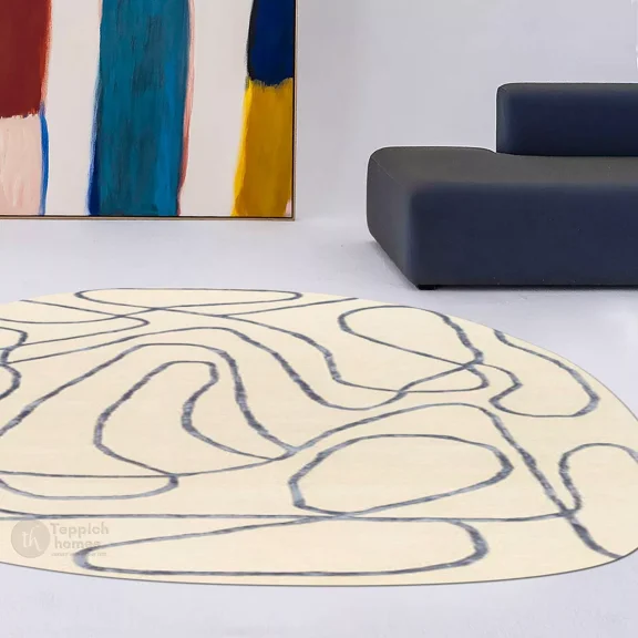 5x7 Oval rug, Hand tufted, Abstract carpet, Hallway, Kids, Living, room