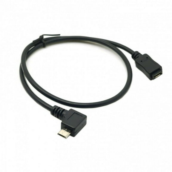 FVH Left 90 Degree Angled Micro USB 2.0 Male to Female for Phone Extension Cable 0.5M