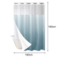 thumbnail image 2 of Cortina de ducha sin ganchos y juego de forro a presión, cortina de baño de tela bohemia impermeable y lavable con ventana superior de malla transparente para baño, 2 of 5