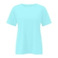 thumbnail image 6 of Womens T Shirts Loose Fit Summer Tops Casual Crew Neck Solid Color Short Sleeve Shirt Women's T-Shirts Graphic Tees Mint Green XXL, 6 of 6