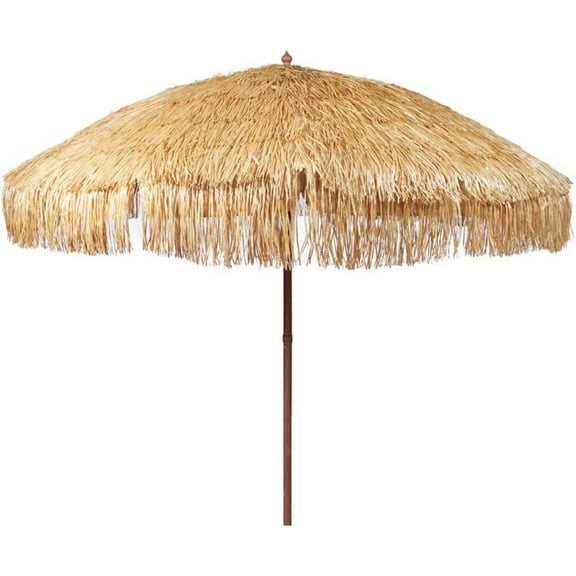 Bilot Hula Thatched Tiki Umbrella Natural Color 6' 8' & 9' (8ft, Natural)