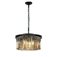 thumbnail image 2 of 9-Light Matte Black Modern Crystal Chandelier 20 in. Flush Mount Ceiling Lights Fixture, 2 of 9