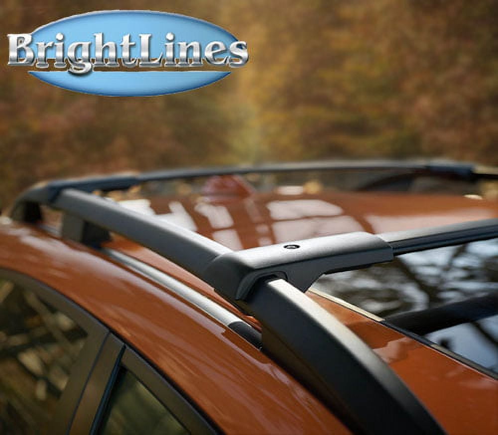 BrightLines Easy To Install Roof Rack Crossbars 150 lbs, Aluminum Black