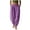 Purple, variant on Bloomae Baggy Harem Pants for Women Boho Elastic High Waist Lounge Ankle Cuffed Tapered Leg Long Pants Loose Comfy Beach Vacation Lounge Trousers with Pockets