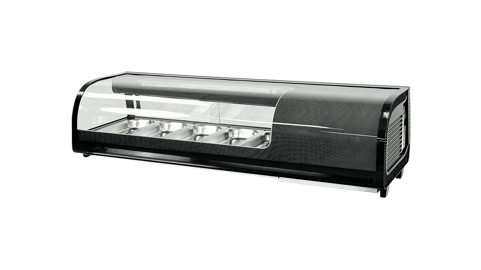53 in. w 1.84 Cu.Ft. Curved Sushi Refrigerated Display Case,  Commercial Refrigerator, Black 53.2*15.9*12.5
