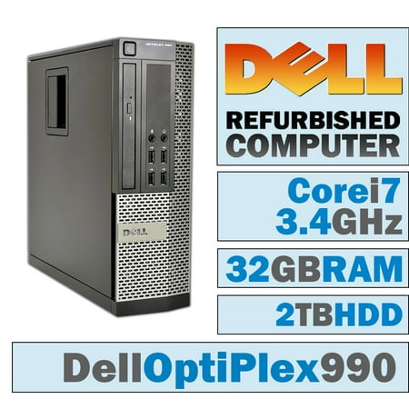 REFURBISHED Dell OptiPlex 990 SFF/Core i7-2600 Quad @ 3.40 GHz/DVI Graphics Card/32GB DDR3/2TB HDD/DVD-RW/WINDOWS 10 PRO 64 (Best Graphics Card For Windows Vista 64 Bit)