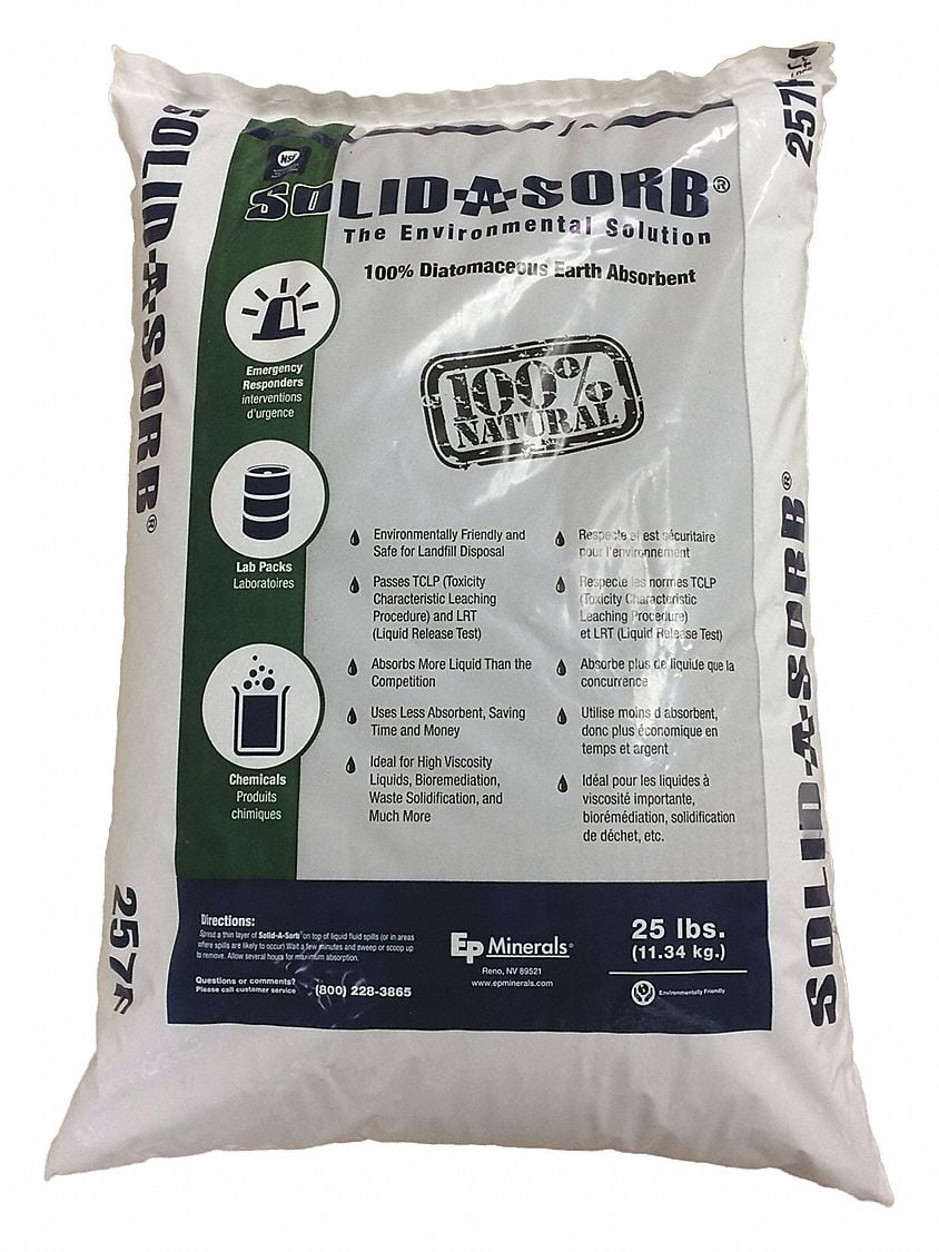 Ep Minerals Absorbent,25 lb.,Diatomaceous Earth 9725