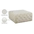 thumbnail image 3 of Maklaine Modern Button Tufted Cream Velvet Ottoman and Bench, 3 of 4