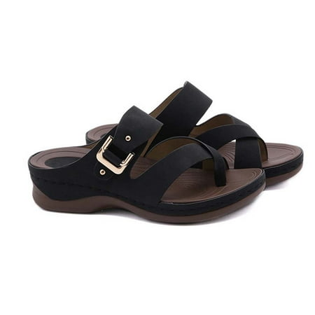 

Frostluinai Savings Clearance Sandals Women Women s Cushionaire Luna Cork footbed Sandal Comfort Platform Sandals gift on clearance