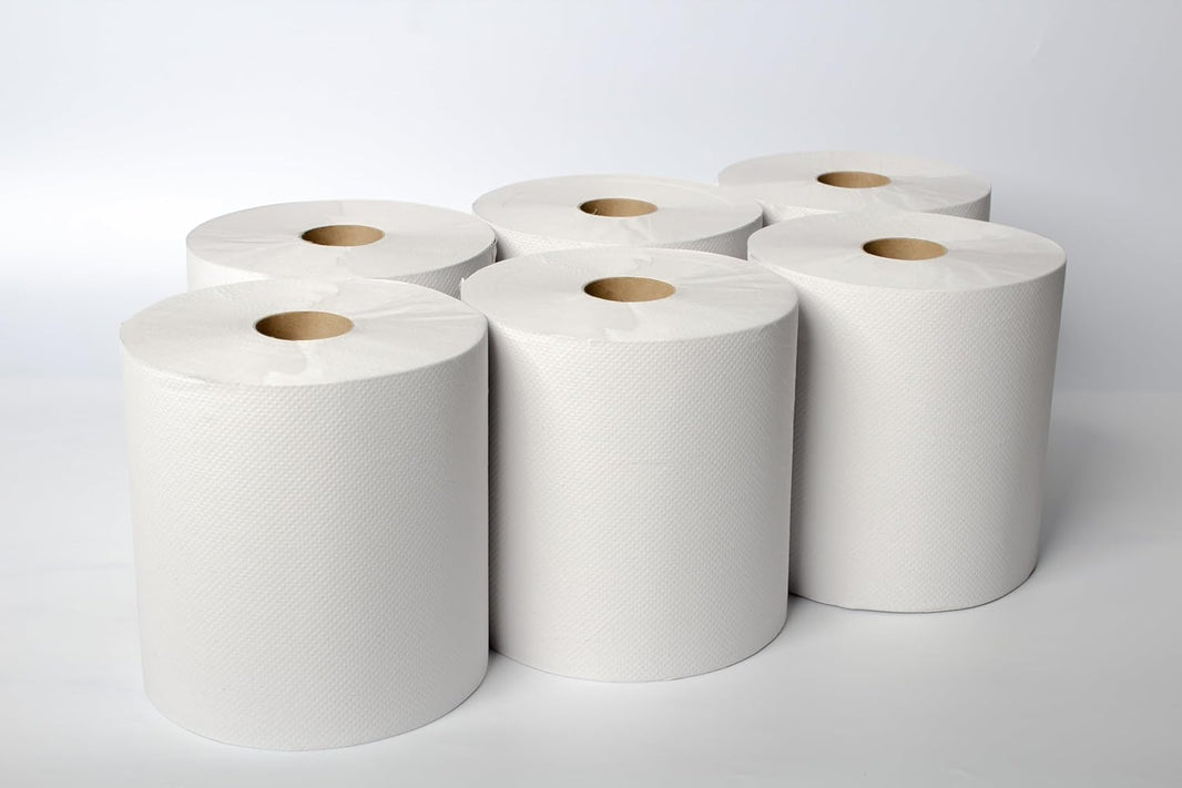 Karat Commercial Paper Towel Rolls, White, 1-Ply, 6 Rolls photo 2