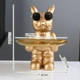 thumbnail image 4 of Dog Sculpture Dog Statue Sundries Storage Animal Figurine Desk Organizer for Tabletop Living Room Decoration Golden, 4 of 7