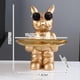 thumbnail image 4 of Escultura de perro nórdico, figurita de perro de resina con bandeja, almacenamiento de baratijas, figurita de Animal, llavero para decoración , B-dorado Macarena llavero de estatua de resina, 4 of 7