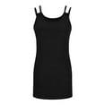 thumbnail image 5 of Busydd Womens Dresses S-4XL Tredny Solid Color Knit Ribbed Spring Dresses Round Neck Sleeveless Casual Dress Plus Size Dress, 5 of 7