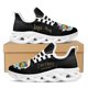 thumbnail image 1 of Zapatillas de running de alta calidad con logotipo impreso aquí, diseño gótico de calavera y mariposa, planas, ligeras, cómodas y antideslizantes., 1 of 6