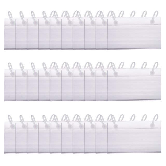 Uxcell 60pcs Soporte de Etiqueta para Estante de Alambre 3.5 x 2.2 Pulgadas con Diseño de Bloqueo de Botón para Cesta, Claro
