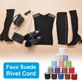 thumbnail image 5 of Uxcell 22 Yards Studded Faux Suede Cord Rope for Jewelry Making, 5mm with Rivets, Black Silver, 5 of 5