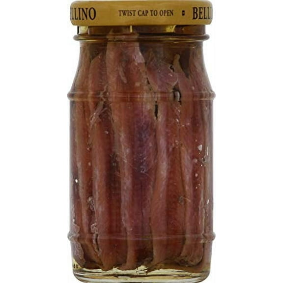 Bellino Jarred Filet of Anchovies, in Olive Oil & Salt, 4.25 Oz