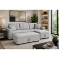 thumbnail image 1 of Brassex Amanda Reversible Storage Sectional Sofa with Storage Ottoman and Accent Pillows, Grey, 1 of 11