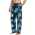 thumbnail image 2 of Uemuo Ink Rose Pattern Men's Wide Leg Palazzo Lounge Pants with Pockets Light Weight Loose Comfy Casual Pajama Pants-X-Large, 2 of 9