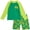 Lime/Green Hibiscus, variant on Boys Rash Guard Set - 2 Piece Quick Dry Long Sleeve Swim Shirt and Boys Swim Trunks