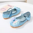 thumbnail image 3 of Girls Sandals Kids Sparkly Sequin Bowtie Princess Dress up Mary Jane Shoes Toddler Wedding Party Bridesmaid Ballet Flat Shoes Blue 8 Toddler, 3 of 7