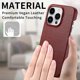 thumbnail image 5 of Y5 For iPhone 16 Pro Case Litchi Texture Leather+TPU Slim Phone Cover - Jujube Apricot, 5 of 5