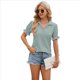 thumbnail image 1 of Blusas Informales Elegantes para Mujer, Camisas con Cuello de Solapa, Blusas de Verano Informales de Negocios A , Verde Oscuro XL, 1 of 9