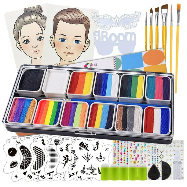 Kit de pintura facial OPHIR Rainbow Water Activated para niños