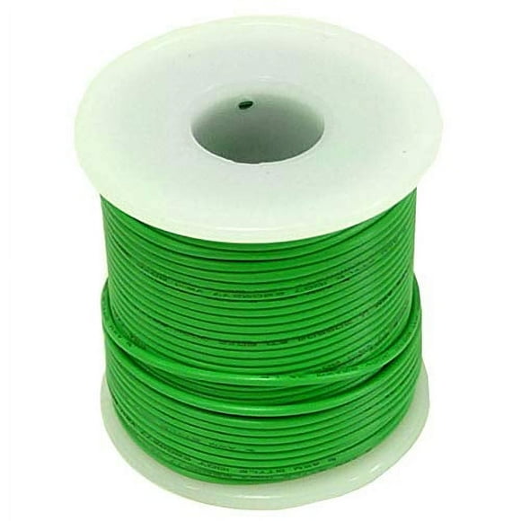 Solid Hook Up Wire - 22 Gauge, 100 Foot Spool - Green (Shade May Vary) by EX ELECTRONIX EXPRESS