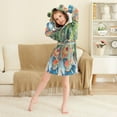 thumbnail image 3 of FORMRS Niños Bathrobe Unisex Hooded Robe Soft Plush Pajamas Sleepwear, Size 4-6T, Art Goldfish Bowl, 3 of 7