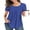 Dark Blue, variant on JuneFish Women's Tops Summer Sleeve Shirts Eyelet T Shirt Hollow Casual Blouse