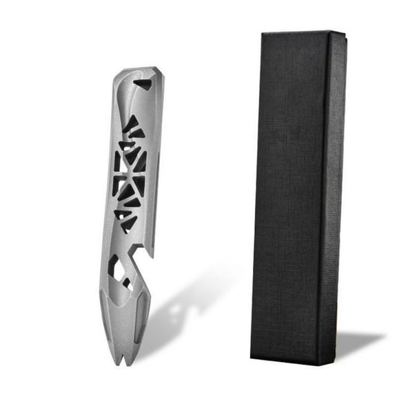 Titanium Alloy Mini EDC Pry Bar Multi-Tool with Pocket Clip – CNC Machined TC4 Titanium Bottle Opener, Nail Puller & Screwdriver Assist for Outdoor, Camping & Everyday Carry