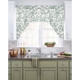 thumbnail image 2 of Vintage Sage Green Floral Toile Swag Valances for Windows 56 x 36 Rod Pocket Light Filtering Window Topper Botanical Vine for Kitchen Bathroom Bedroom Living Room, 2 of 6