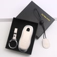 thumbnail image 3 of Key Fob Cover Compatible with Fit for Porsche Panamera 2017 2018 2019 2020 Cayenne 2018 2019 2020 911 2019 2020 2021 2022 Zinc Alloy Shell Keychain Case Holder Protector,white,For Ford, 3 of 5