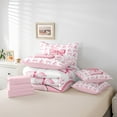 thumbnail image 6 of Homewish Pink Bow Initial Alphabet L 7pcs Bedding Comforter Set For Kids Teens Adults,Letter Monogrammed Queen Bedding Sets Super Cozy,Happy Xmas Christmas Queen Sheet Sets,Breathable Home Decor, 6 of 8