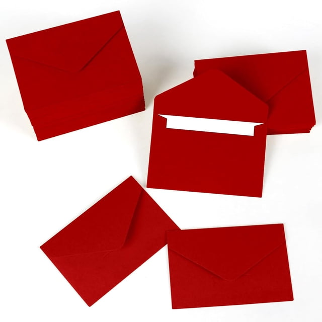 Sobres para Dinero Regalo, Sobres de Papel Grueso para Invitaciones de Boda, Tarjetas, Fiestas, Cierre sin Cinta (Rojo)