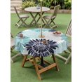 thumbnail image 4 of Outdoor Tablecloth with Umbrella Hole for Patio/Picnic/Party/Camping, Turquoise Sunflowers Waterproof Table Cloth Round Cover Washable, Boho Vintage Floral Rustic Blossom (Dia 54"), 4 of 8