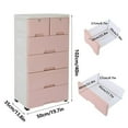 thumbnail image 4 of YIYIBYUS Plastic Storage Closet Cabinet 6 Drawers with Wheels, 50x35x102cm, Pink, 4 of 9
