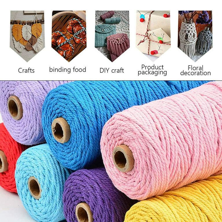 Knitting Books for Beginners Knitting Bag Yarn Storage Colorful Cotton Rope DIY Hand Woven Thick Cotton Rope Woven Tapestry Rope Tied Rope, Size: One