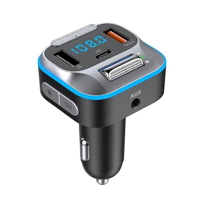 Bluetoothcompatible Car Adapter Bass Sound Radio Handsfree Calls Fast Charging