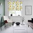 thumbnail image 3 of Spring Sunflowers Kitchen Curtains Window Panels, Green Leaves Yellow Floral Rustic Botanical Insulated Window Treatment Curtain, Grommet Curtains for Bedroom/Living Room, 2 Piece 27.5"Wx39"L, 3 of 8