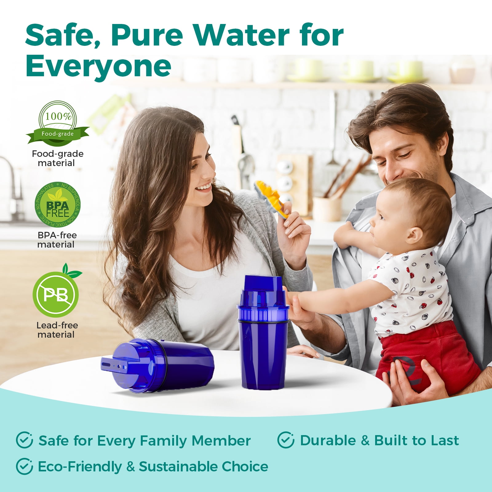 Fil-Fresh 6-Pack Water Filter Replacement for All PUR & PUR PLUS Pitchers, NSF Certified, Replaces PPF900Z, Removes Chlorine & Odor, 12-Month Supply, Blue