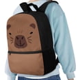 thumbnail image 4 of Uourmeti Brown Bear Face Design Backpack for Students, 17 Inch Durable Personalized Daypack for Shopping School, 4 of 6