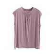 thumbnail image 3 of Asxite Womens Pajamas Casual Loose Breathable Sleeveless Crew Neck Solid Sleep Shirt, 3 of 6