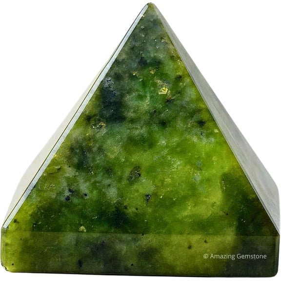 Green Jade Pyramid Crystal Healing Stones - 1" Inch