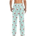 thumbnail image 2 of HPINK-T Christmas Flamingo Print Men's Cotton Pajama Pants Soft Comfy Sleep & Lounge Pants Pjs Bottoms with Pockets, 2 of 7