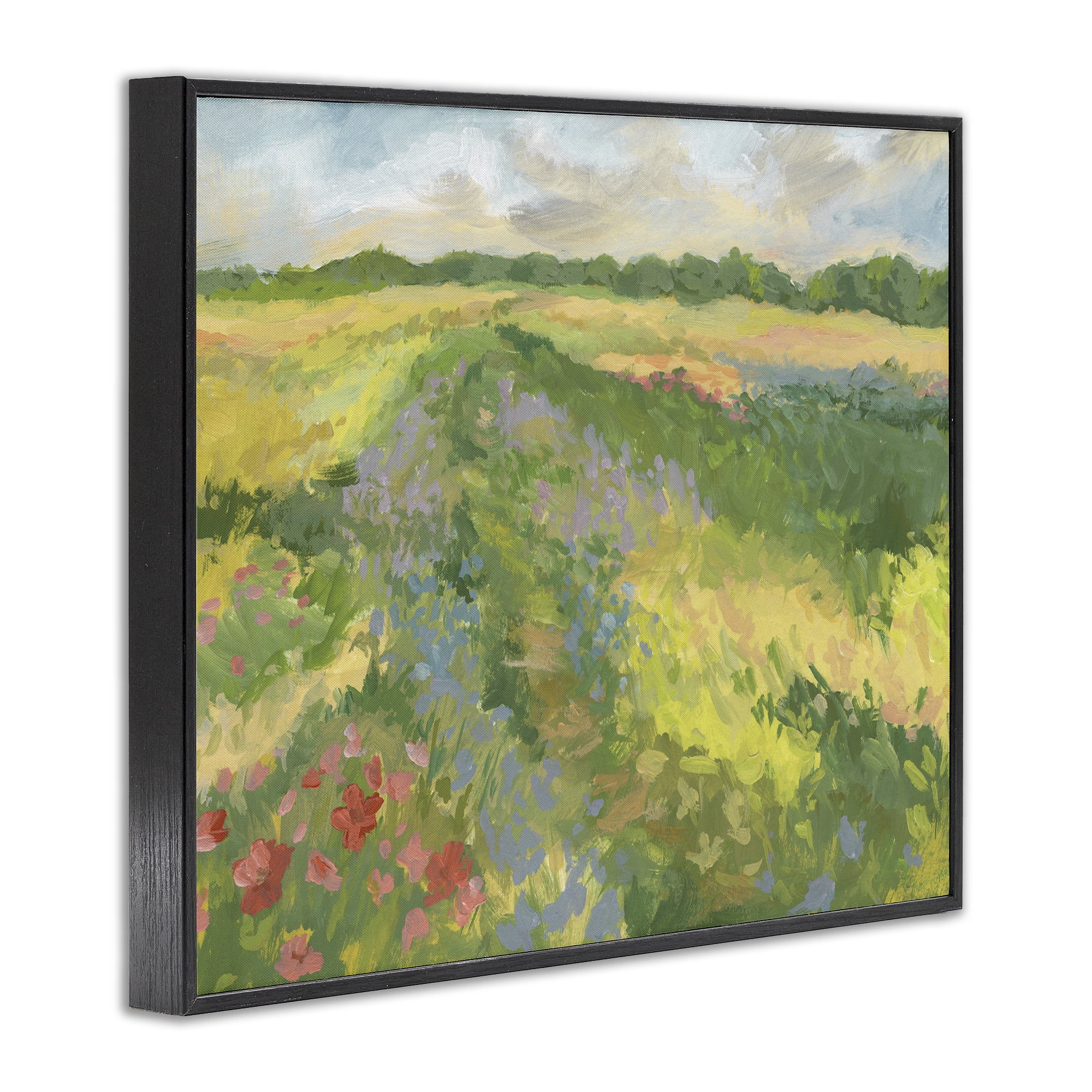 Stupell Industries Windswept Flower Meadow Black Framed Giclee Art, design by Victoria Barnes